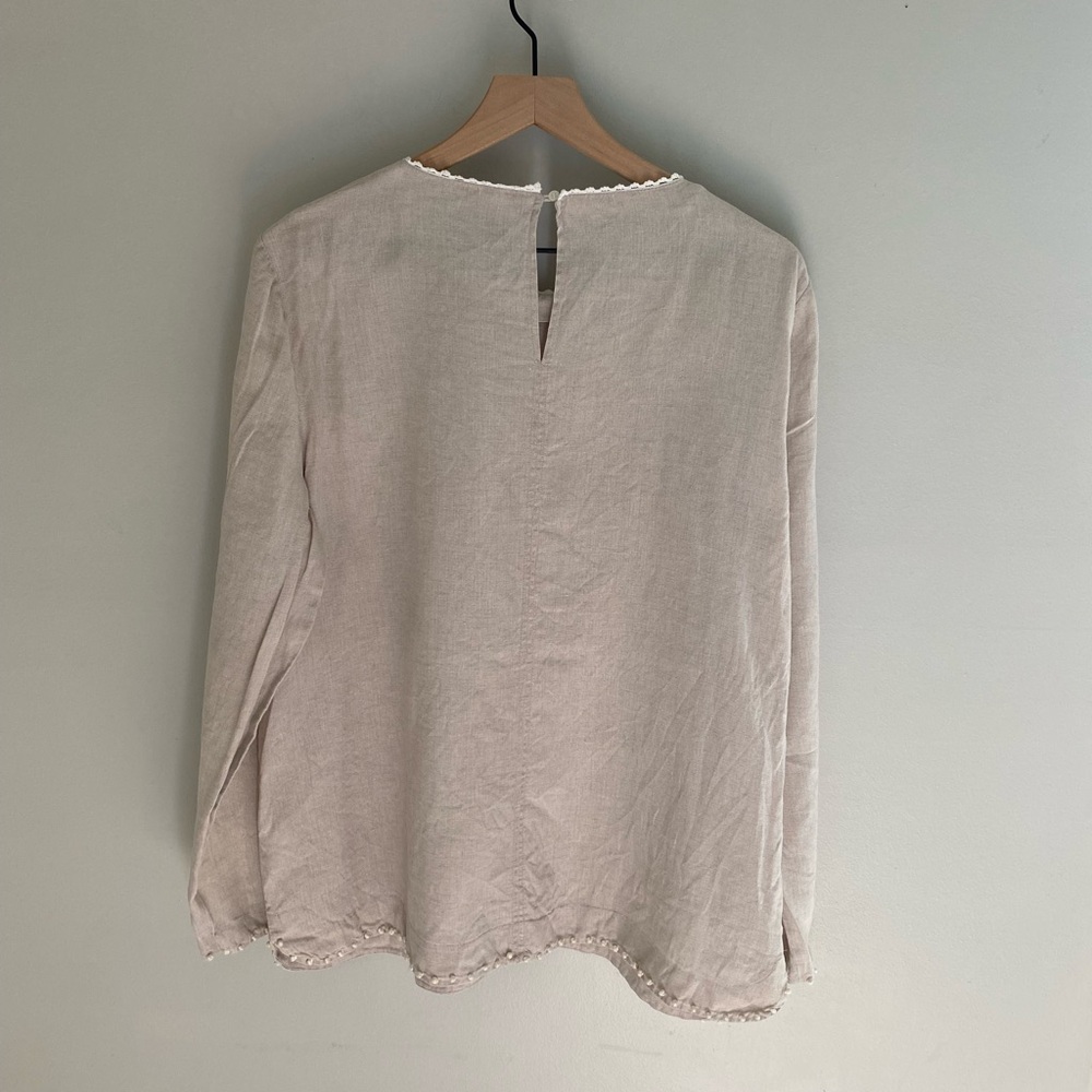 J. Crew embroidered linen top cream size 16T‎ - Picture 7 of 7